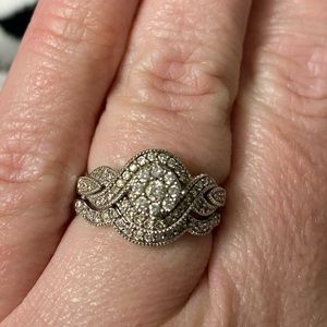 Engagement and wedding ring combination